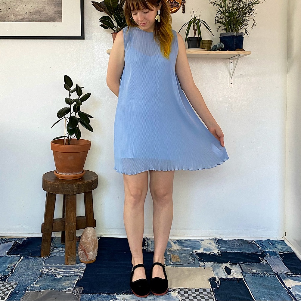 Keepsake Micro Pleated 60s style mini dress